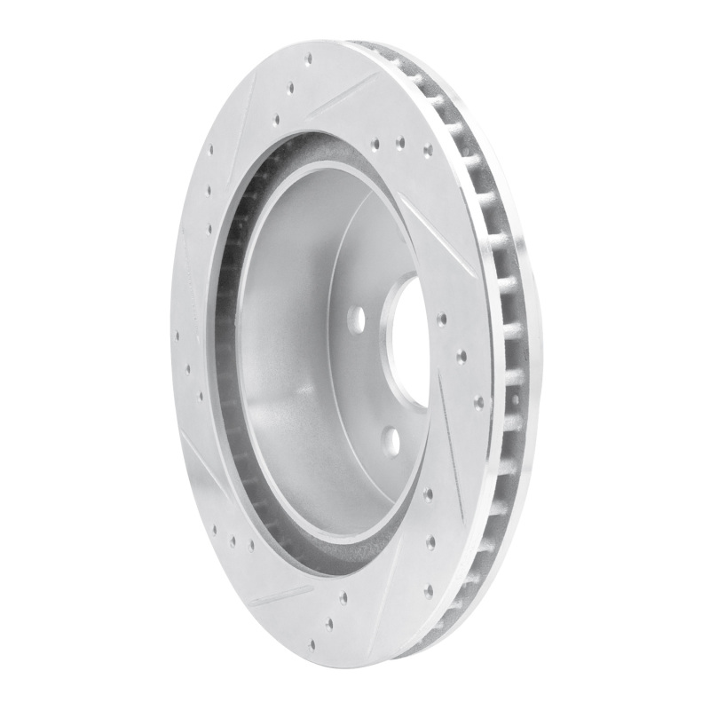 Dodge Ram 1500 Pickup Brake Rotor (1) - Rear Left - R1 Concepts - Drilled & Slotted - Silver - `04-`06